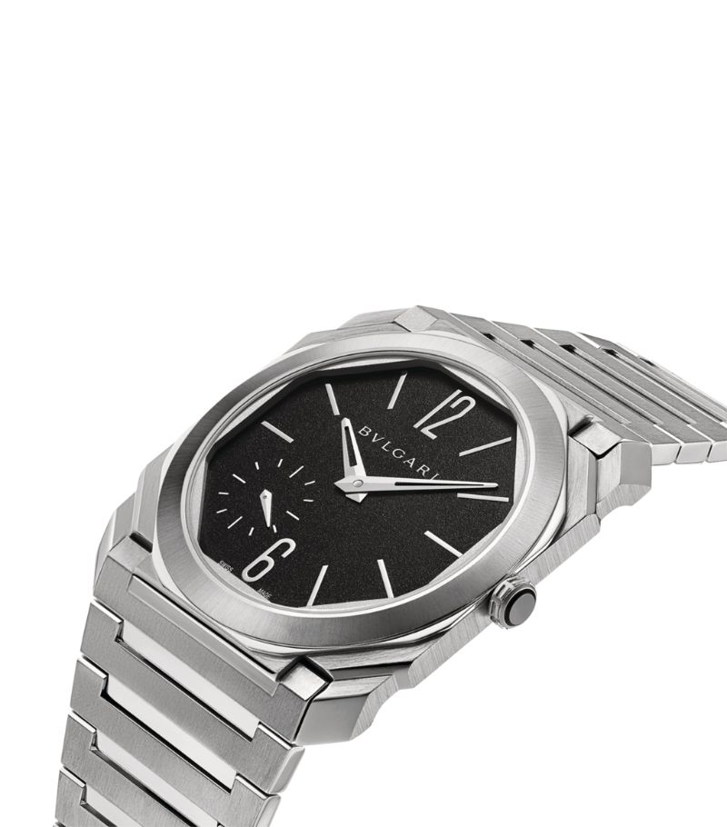 Đồng hồ BVLGARI Stainless Steel Octo Finissimo Automatic mặt số màu đen