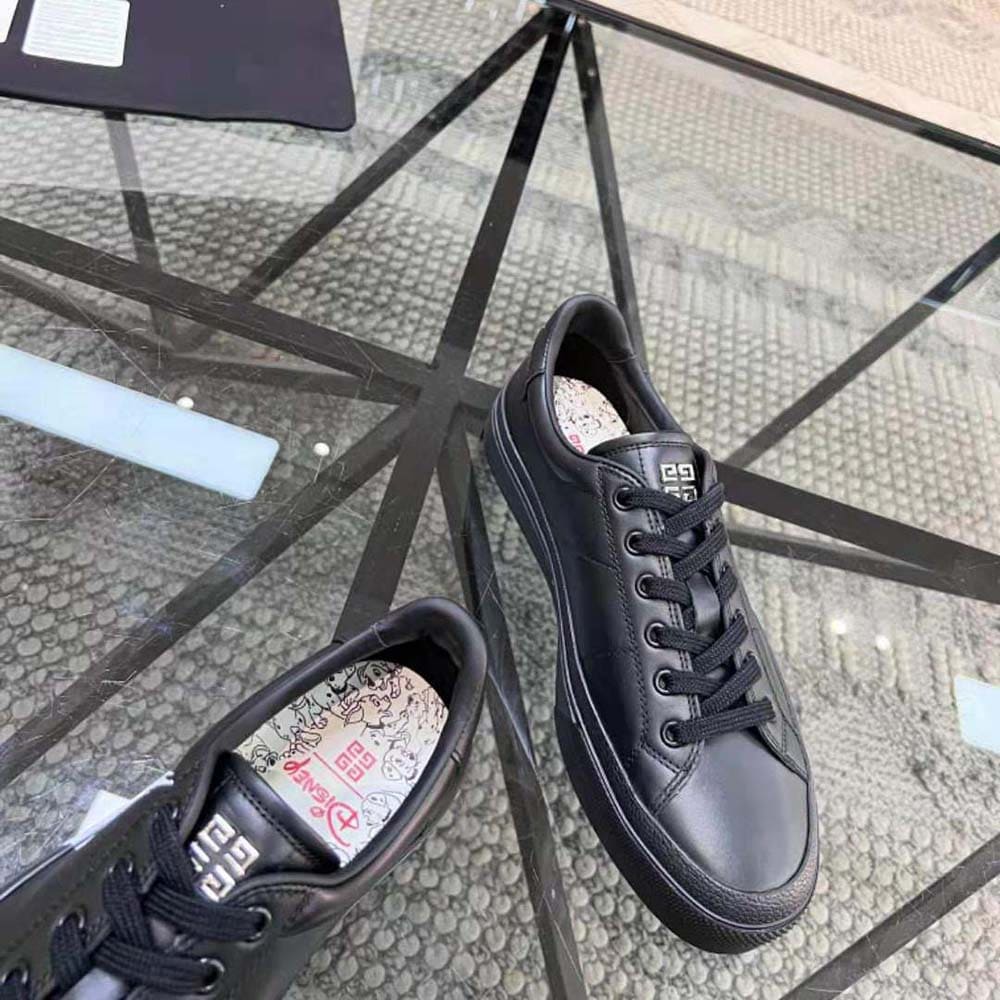 GIÀY GIVENCHY City Sport Disney Castle Sneakers in Leather-Black