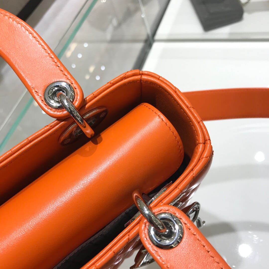 TÚI CHRISTIAN DIOR Lady Dior Bag Orange Cannage Lambskin Top Quality