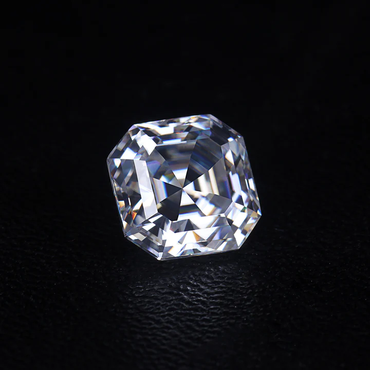 KIM CƯƠNG Asscher Cut Natural White Loose Moissanite Stone
