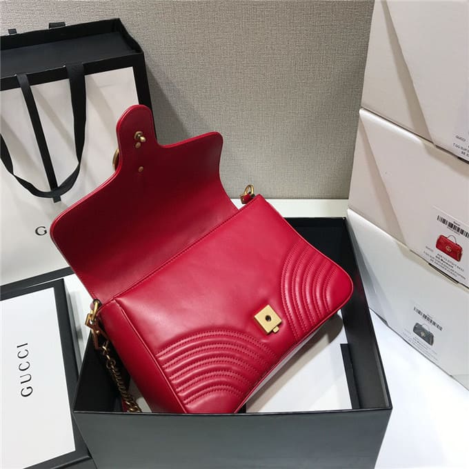 TÚI Gucci GG marmont small top handle bag red Top Quality