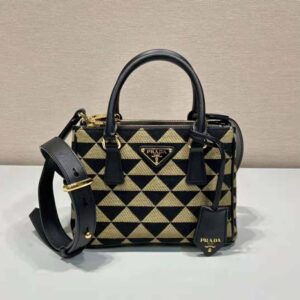 TÚI Prada Women Galleria Embroidered Jacquard Fabric Micro-Bag