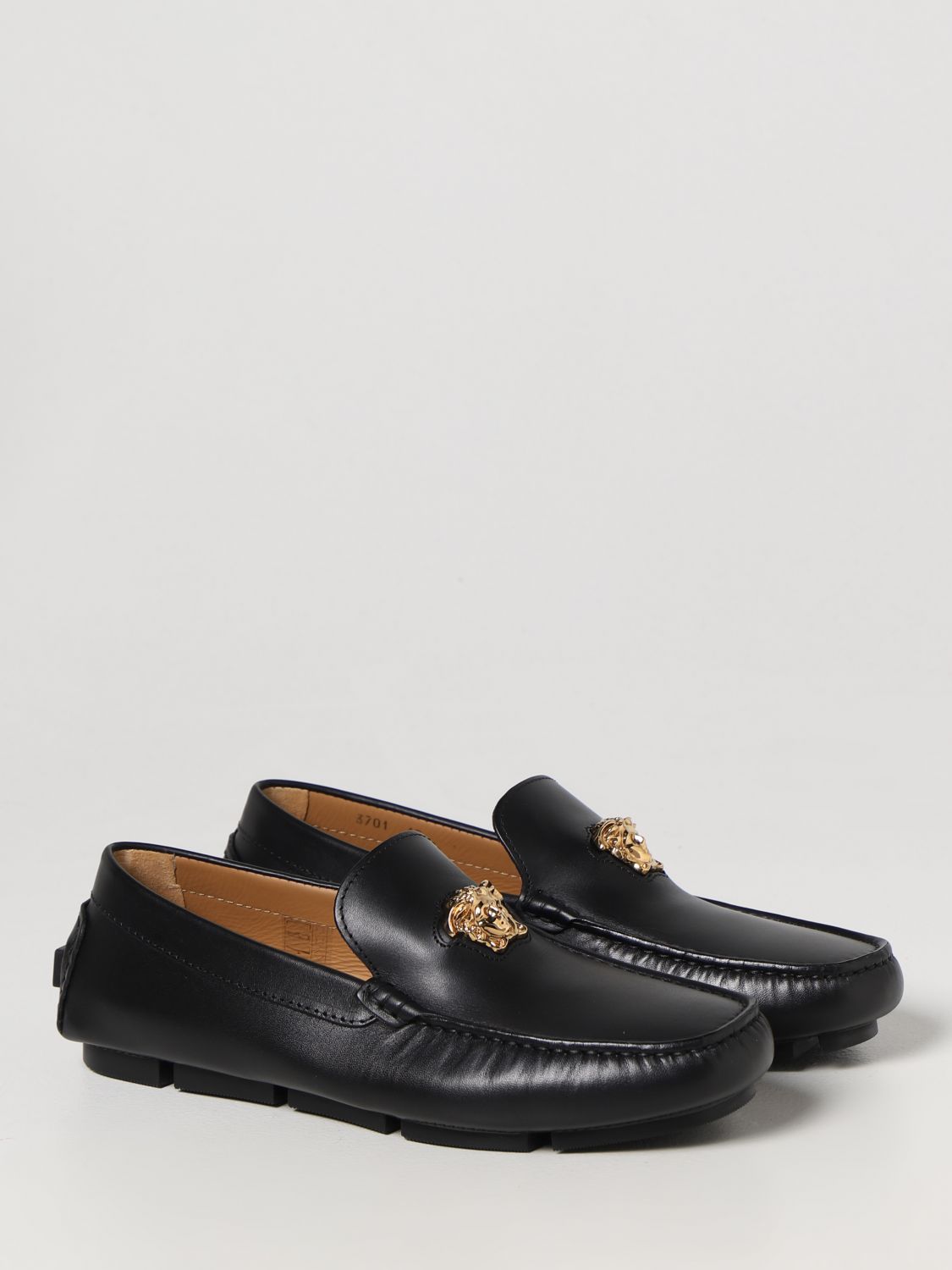 GIÀY VERSACE Medusa head gold loafer