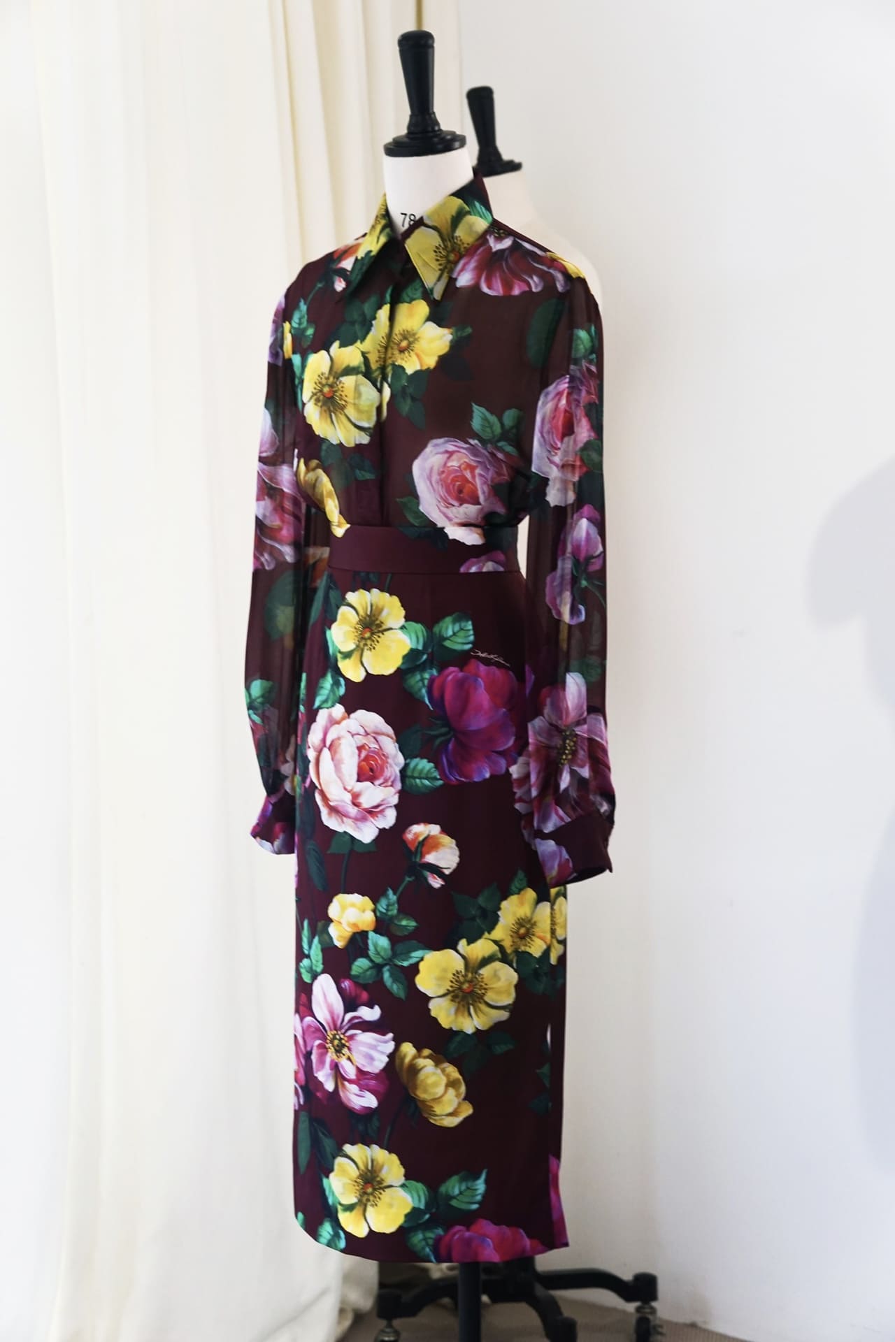 BỘ ĐỒ DOLCE & GABBANA HIGH NECK YELLOW PINK FLORAL PARTY High Classy