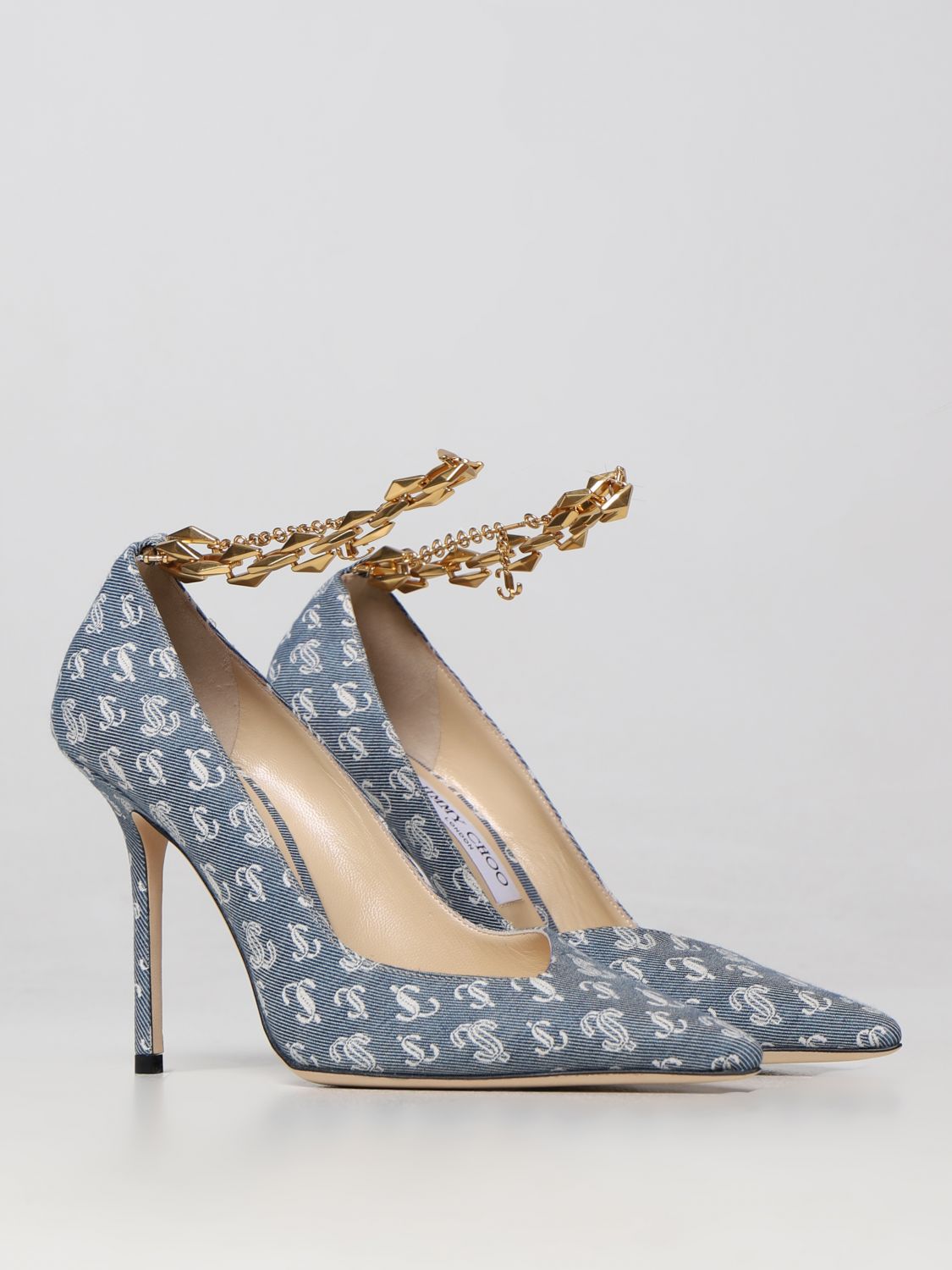 GIÀY JIMMY CHOO Denim blue high heel shoes
