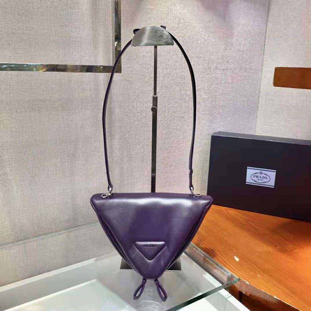 TÚI PRADA Padded Nappa Leather Handbag-Purple