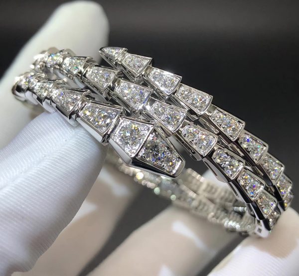 Vòng cổ BVLGARI Serpenti Viper Diamond vàng trắng 18K