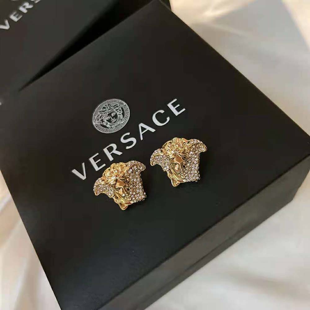 BÔNG TAI Versace Women Palazzo Dia Crystal Earrings-Gold