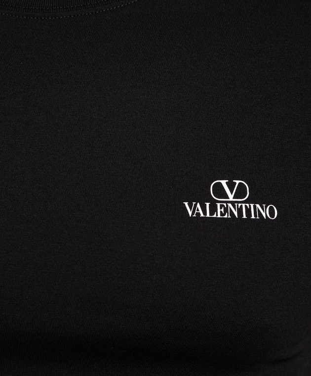 ÁO VALENTINO BLACK T-SHIRT WITH LOGO PRINT
