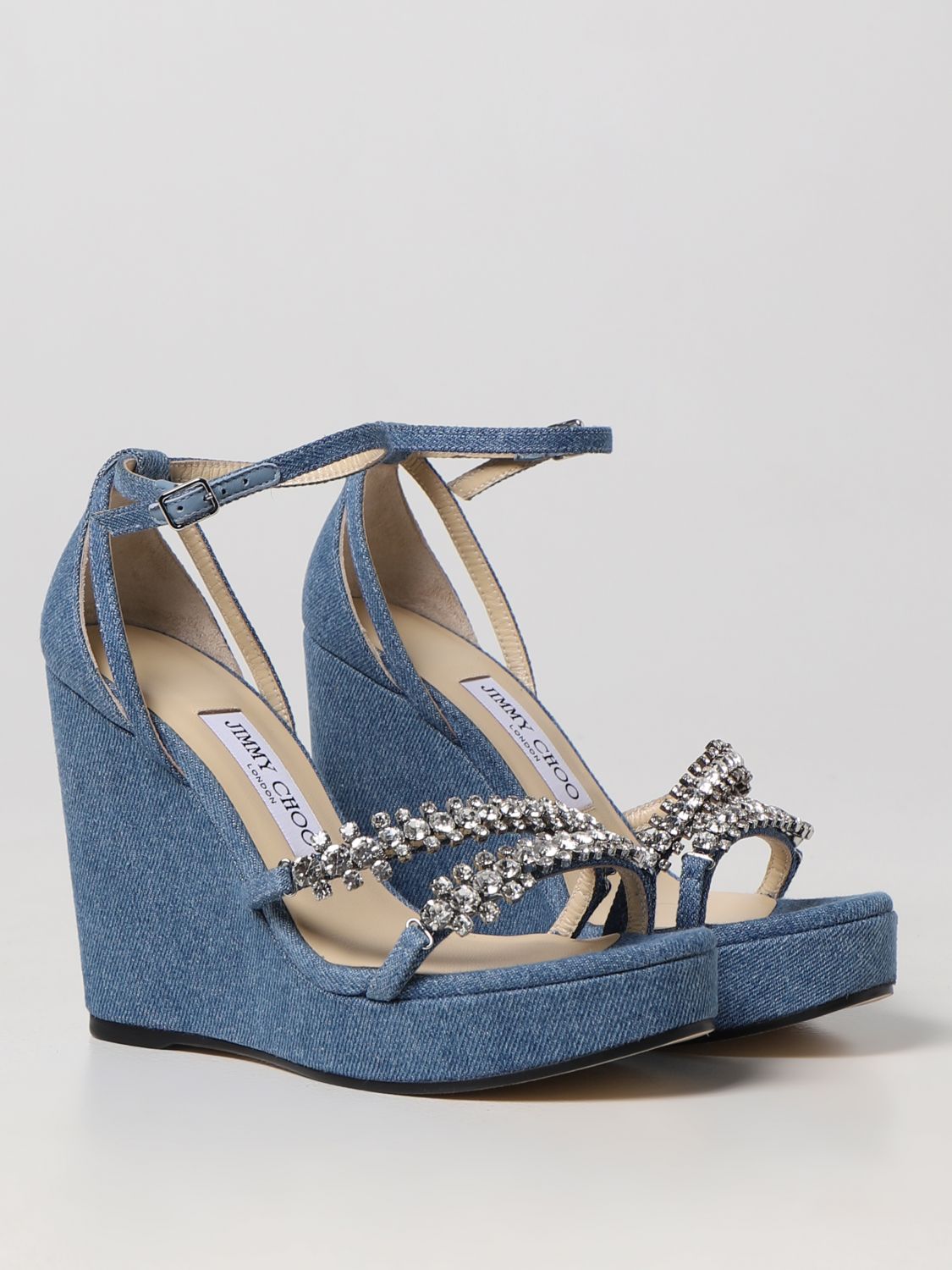 GIÀY JIMMY CHOO Blue wedge shoes