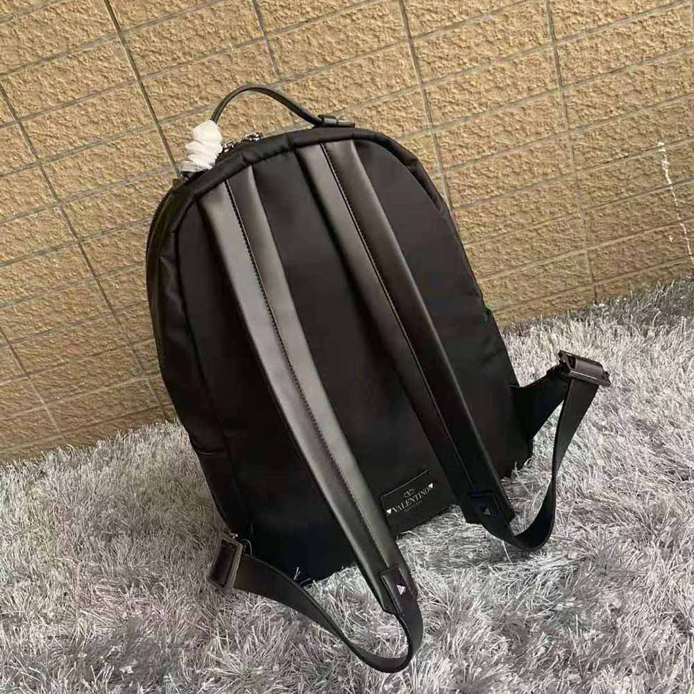 BALO VALENTINO Nylon Vltn Backpack with Leather Front Pocket