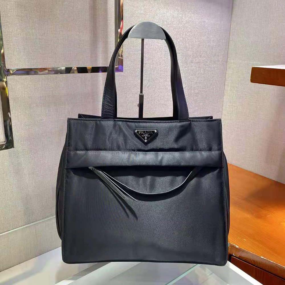 TÚI Prada Quilted Nylon Tote Bag-Black