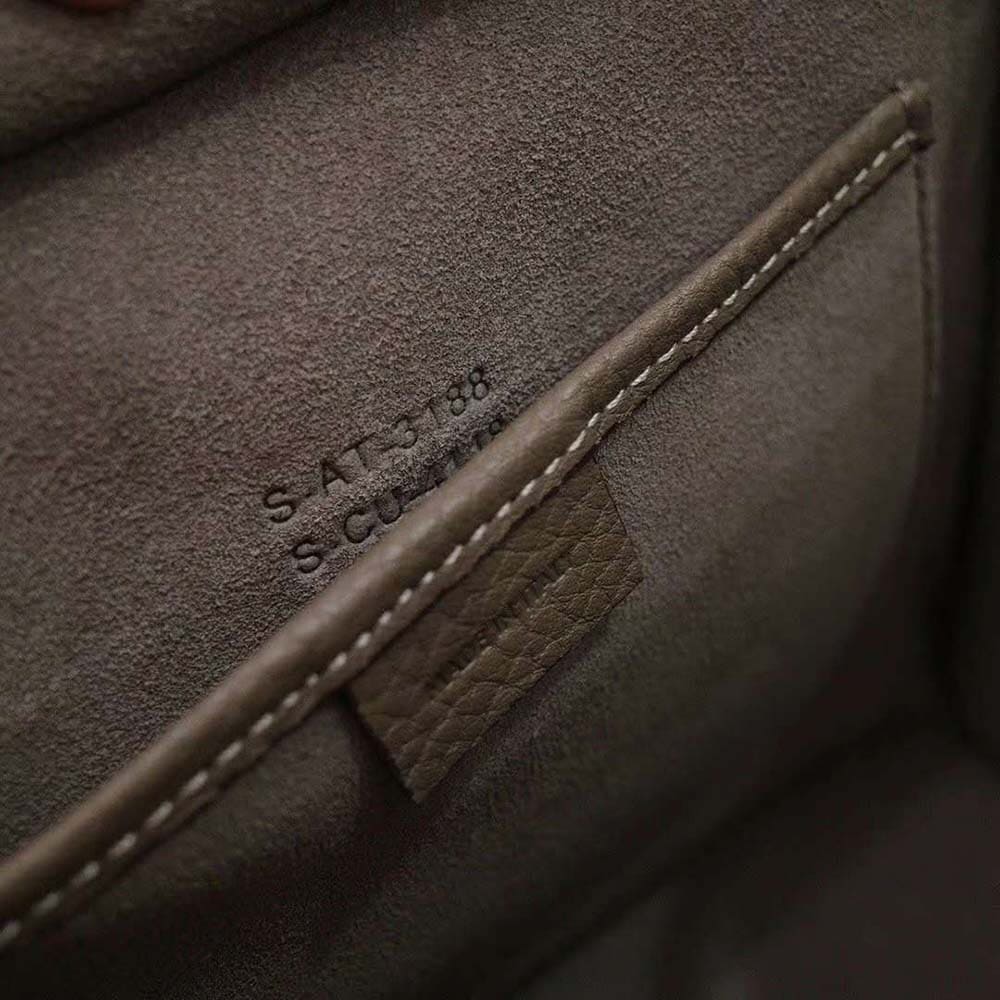 TÚI Celine Women Micro Luggage Handbag in Drummed Calfskin-Sandy