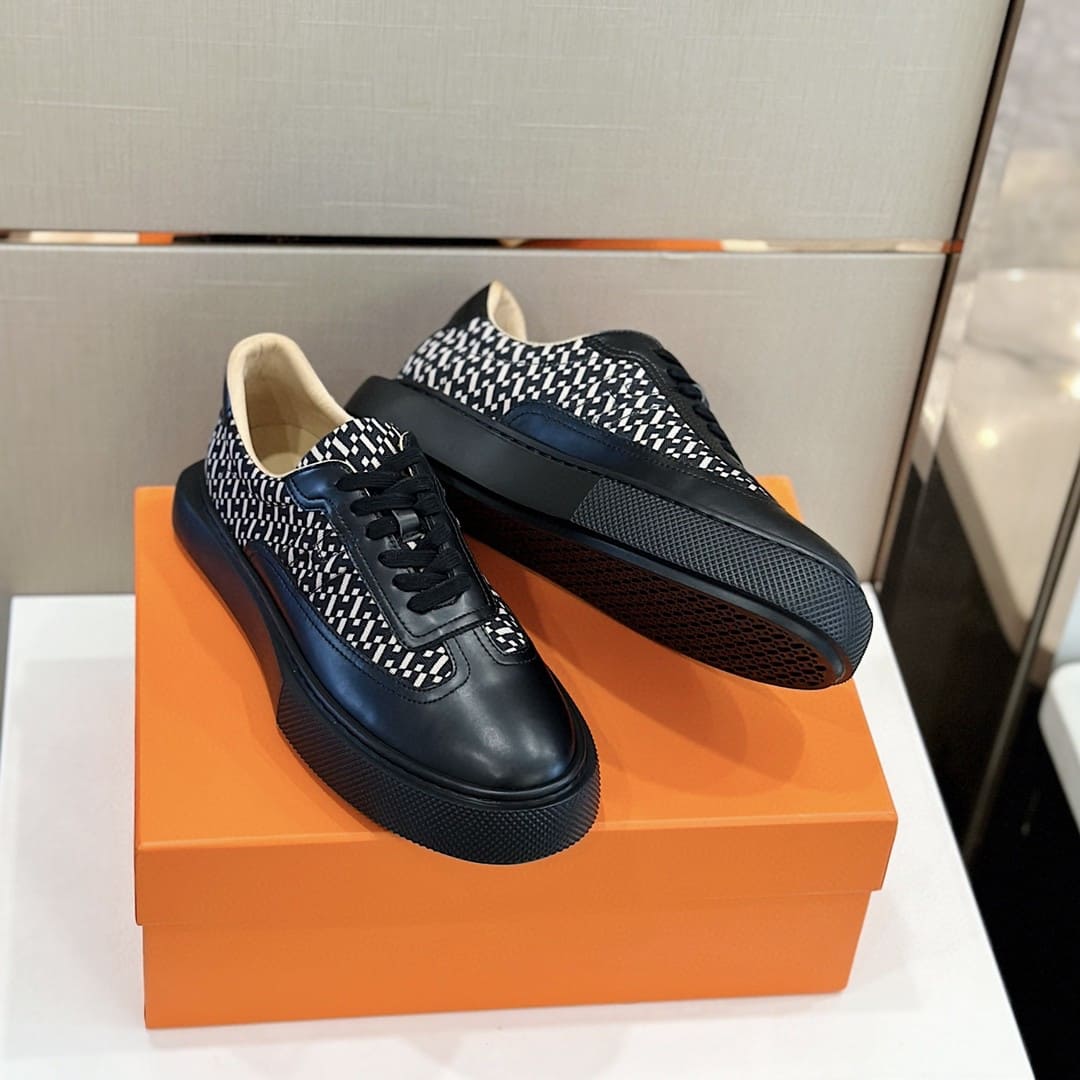 GIÀY HERMES SNEAKER LOW SPORTS CALFSKIN BLACK