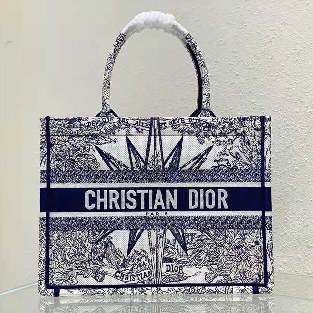 TÚI Christian Dior White and Blue Rêve D’Infini Embroidery