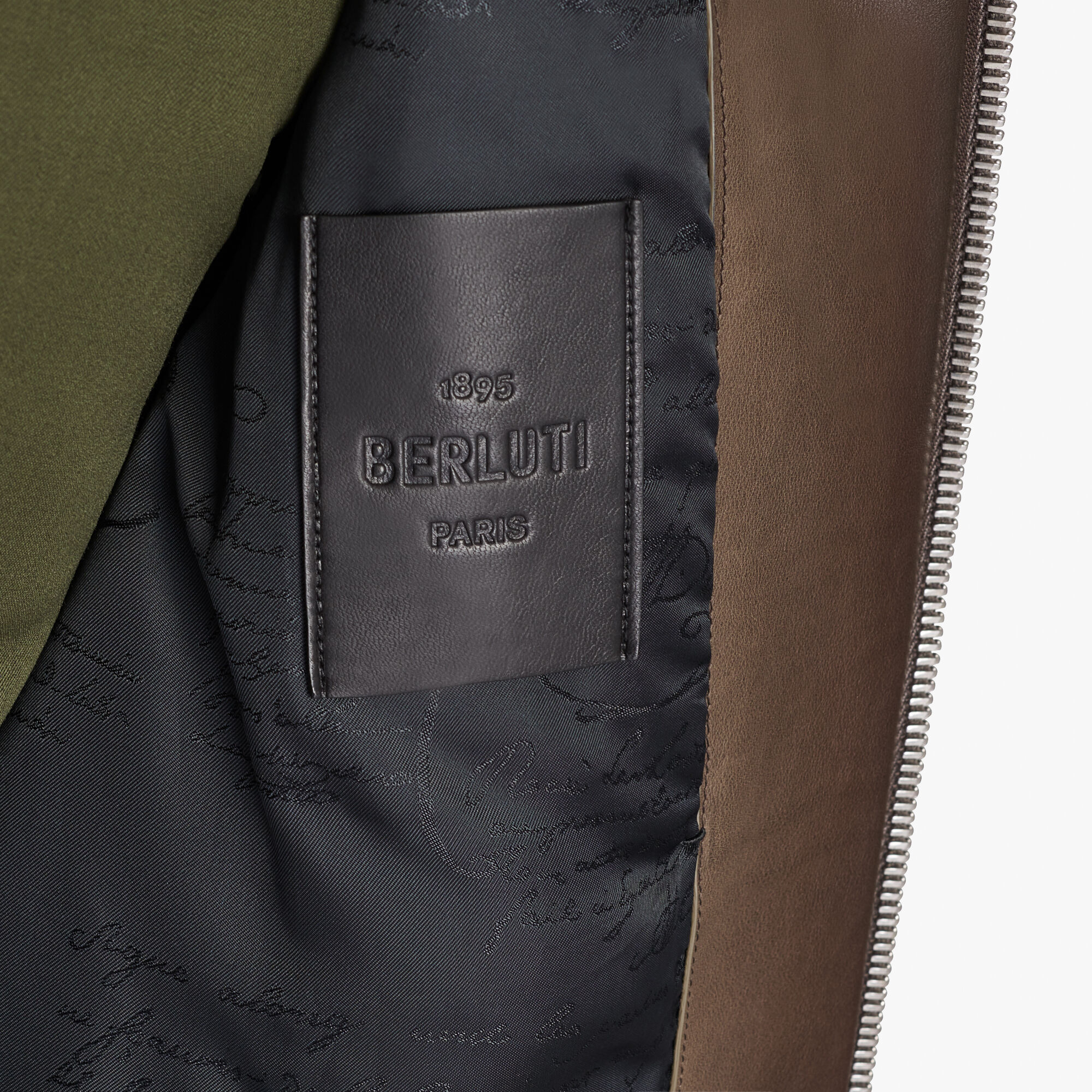 ÁO BERLUTI DARK CHOCOLATE leather jacket SS2021