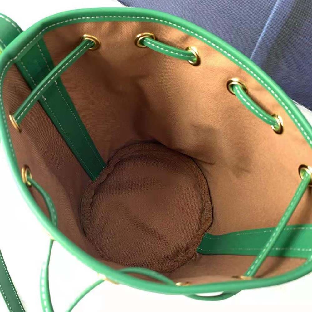 TÚI Celine Women Small Drawstring Bag in Triomphe Canvas-Green