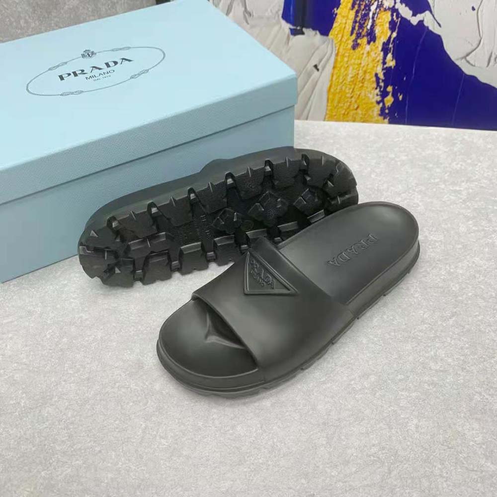 Dép Prada Rubber Slides In 20 mm Heel Height-Black