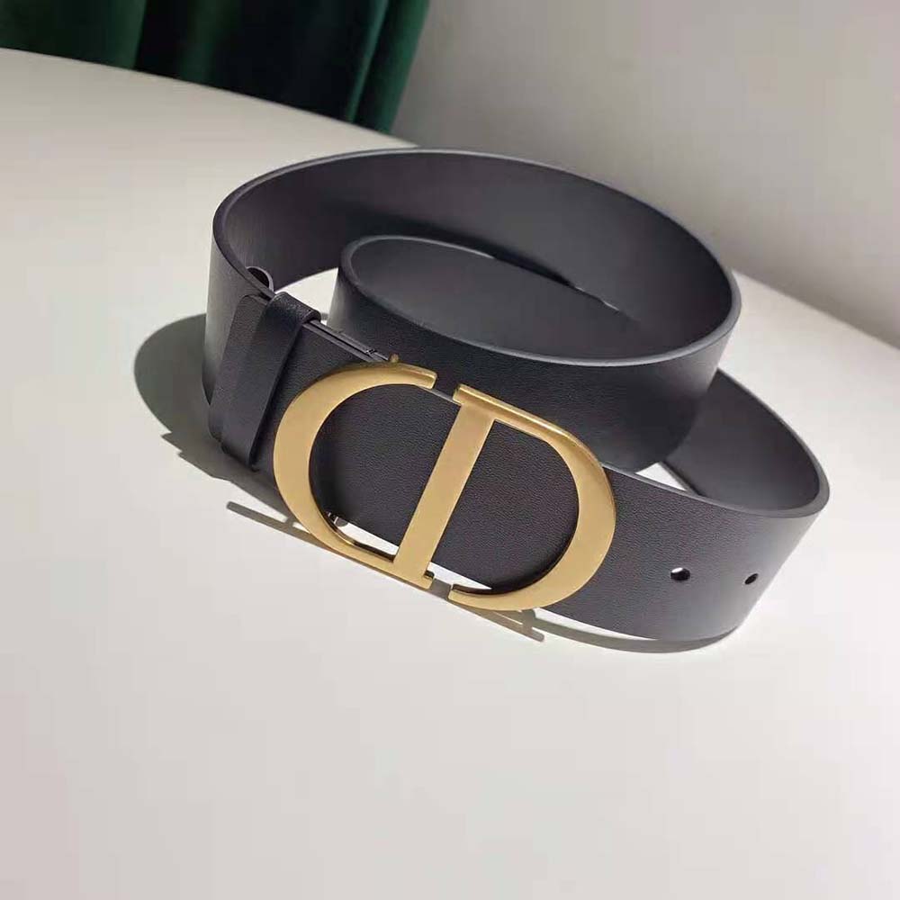 DÂY LƯNG Dior 30 Montaigne Belt in Calfskin Leather-Black