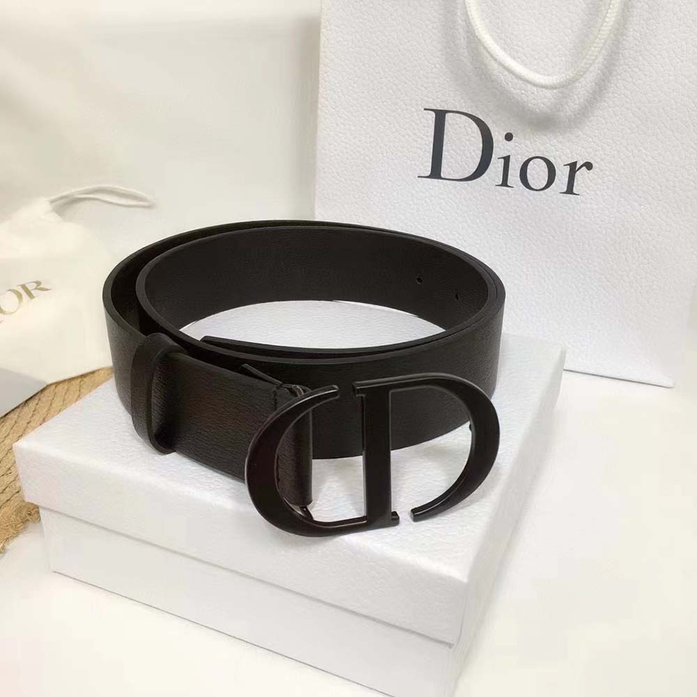 DÂY LƯNG Dior 30 Montaigne Belt in Calfskin Leather-Black