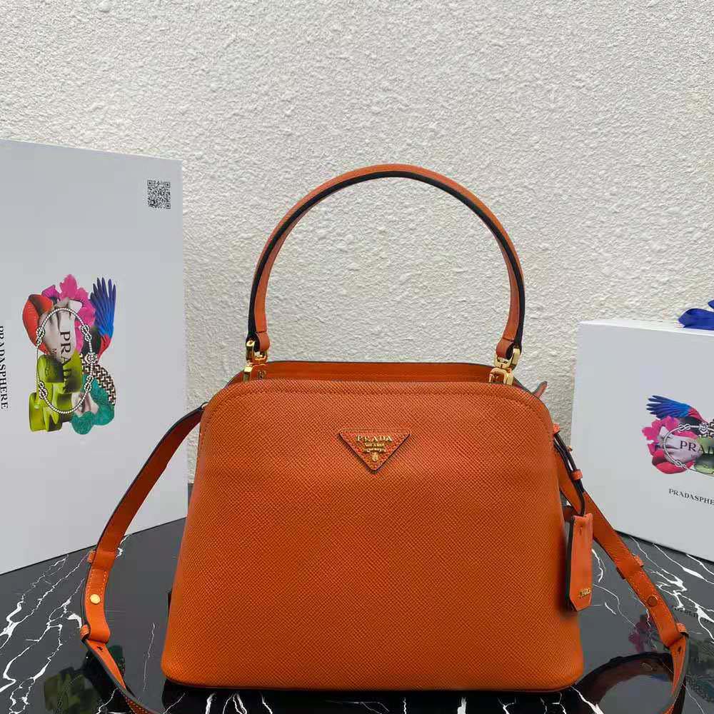 TÚI Prada Saffiano Leather Prada Matinee Bag-Orange