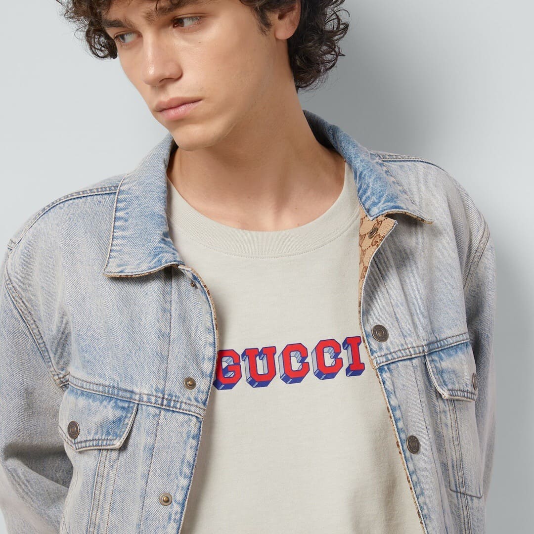 ÁO GUCCI GG T SHIRT MÀU KEM UNISEX