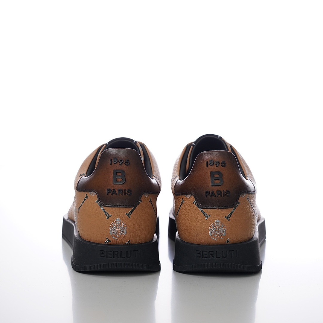 GIÀY BERLUTI LOGO LEATHER SNEAKER SHOES AAA