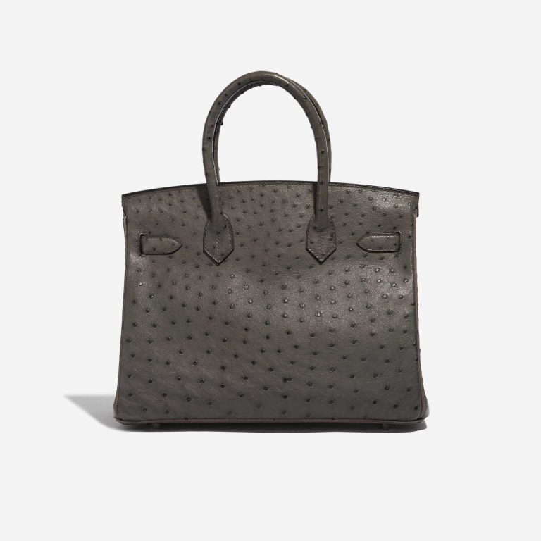 TÚI Hermès Birkin 30 Ostrich Graphite Blue Orage Silver Buckle khóa trắng da đà điểu