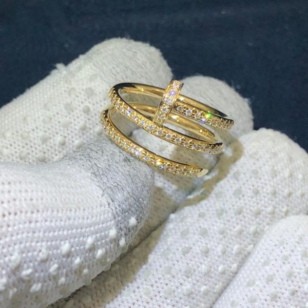 Nhẫn Cartier Juste Un Clou full kim cương vàng hồng 18K