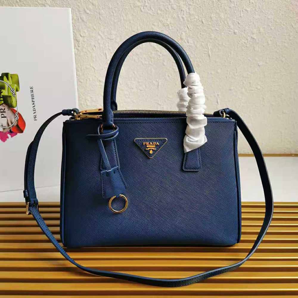 TÚI Prada Saffiano Leather Prada Galleria Bag-Navy
