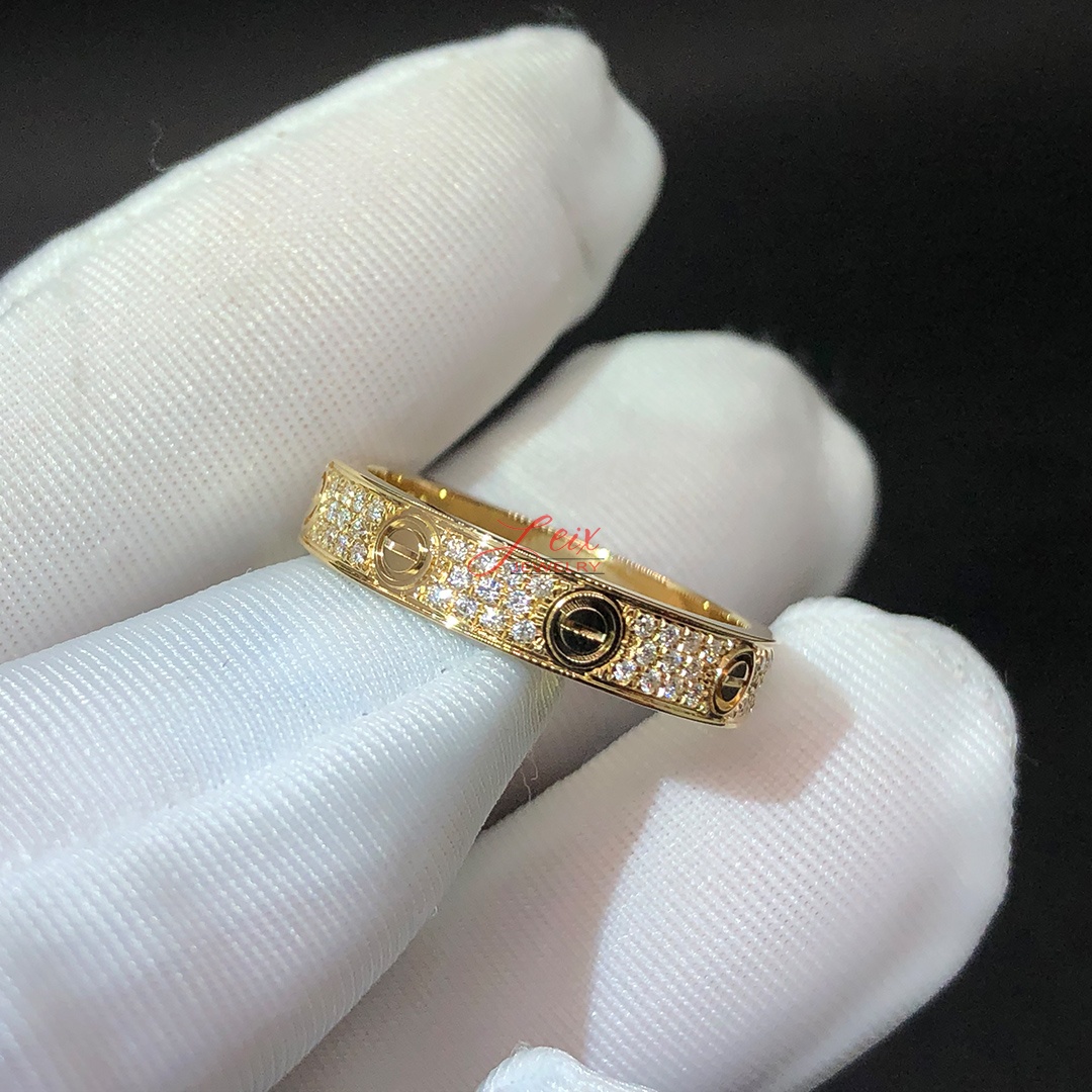 Nhẫn Cartier Love full kim cương vàng hồng 18K