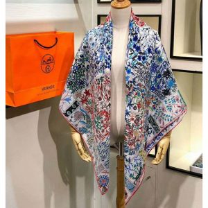 KHĂN Hermes Women Fleurs De Giverny Scarf 90
