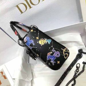TÚI Dior Women Mini Lady Dior Bag Latte Multicolor Dior Pixel Zodiac Printed Calfskin