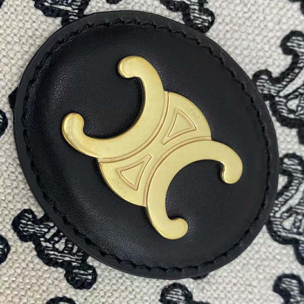 TÚI Celine Women Small Cabas Vertical in Textile with Triomphe Embroidery