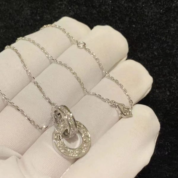 Vòng cổ Cartier kim cương 0.3ct vàng trắng 18K