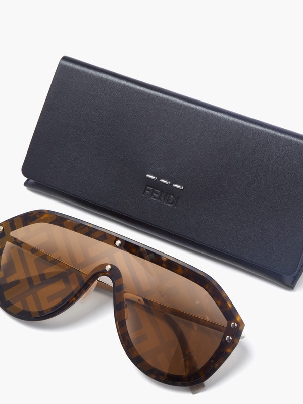 FENDI FF shield metal sunglasses