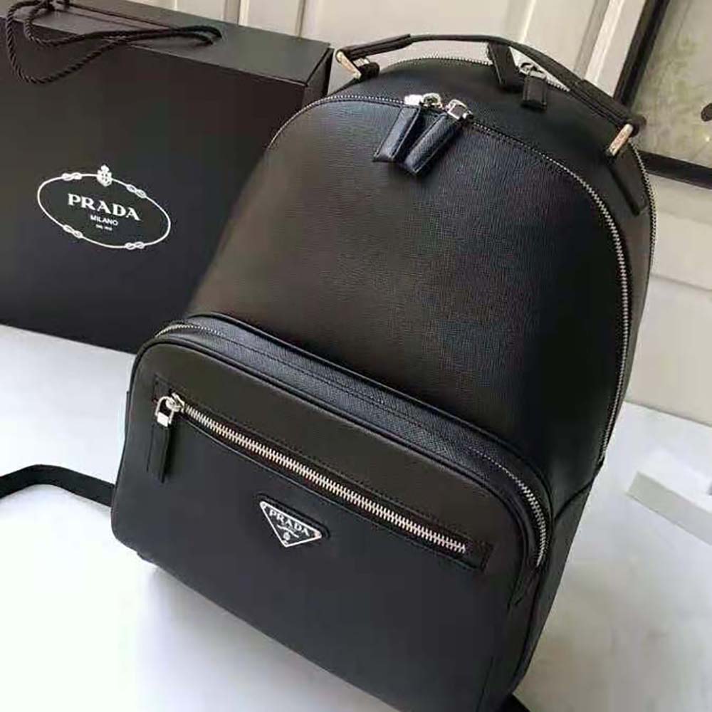 BALO Prada Saffiano Leather Backpack-Black