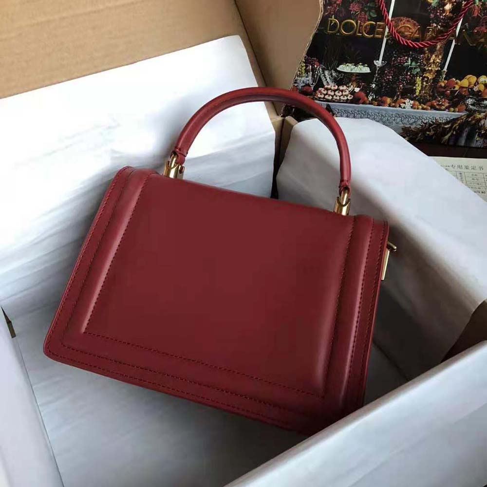 TÚI Dolce Gabbana D&G Women Small Smooth Calfskin Devotion Bag-Maroon