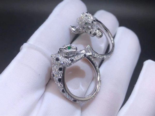 Bông tai Cartier 3.11CT Diamond Panthère de Cartiervàng trắng 18K