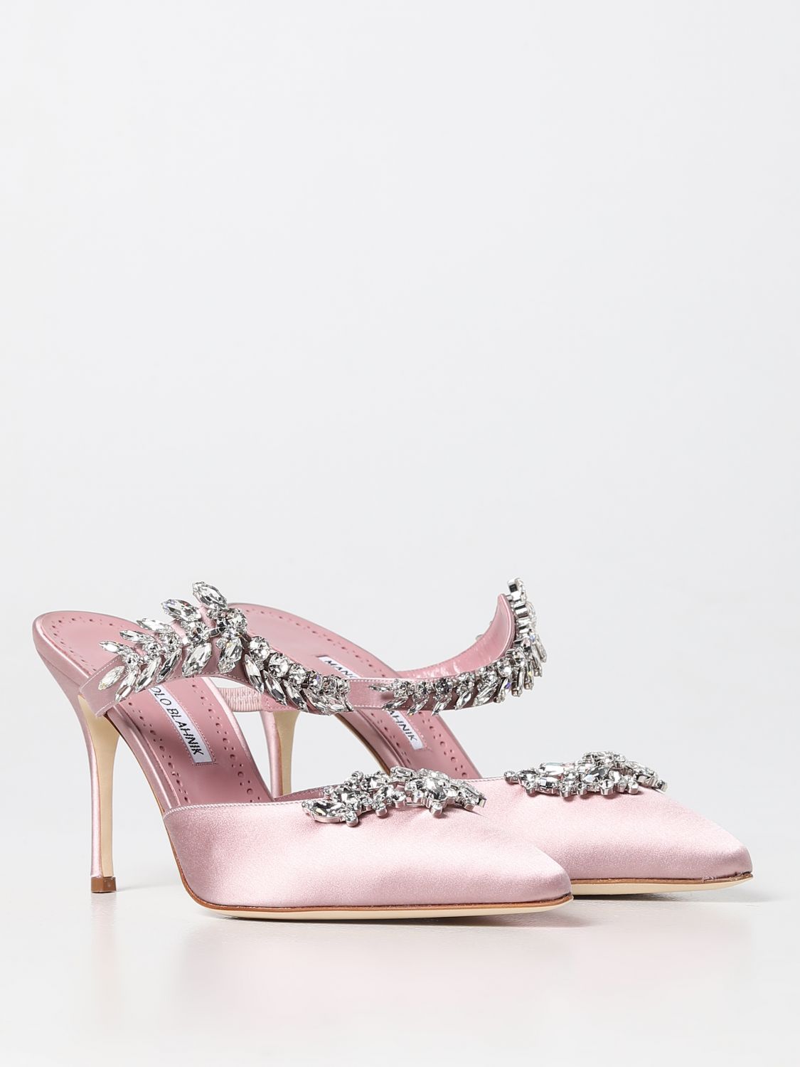 GIÀY MANOLO BLAHNIK Pink satin high heel shoes