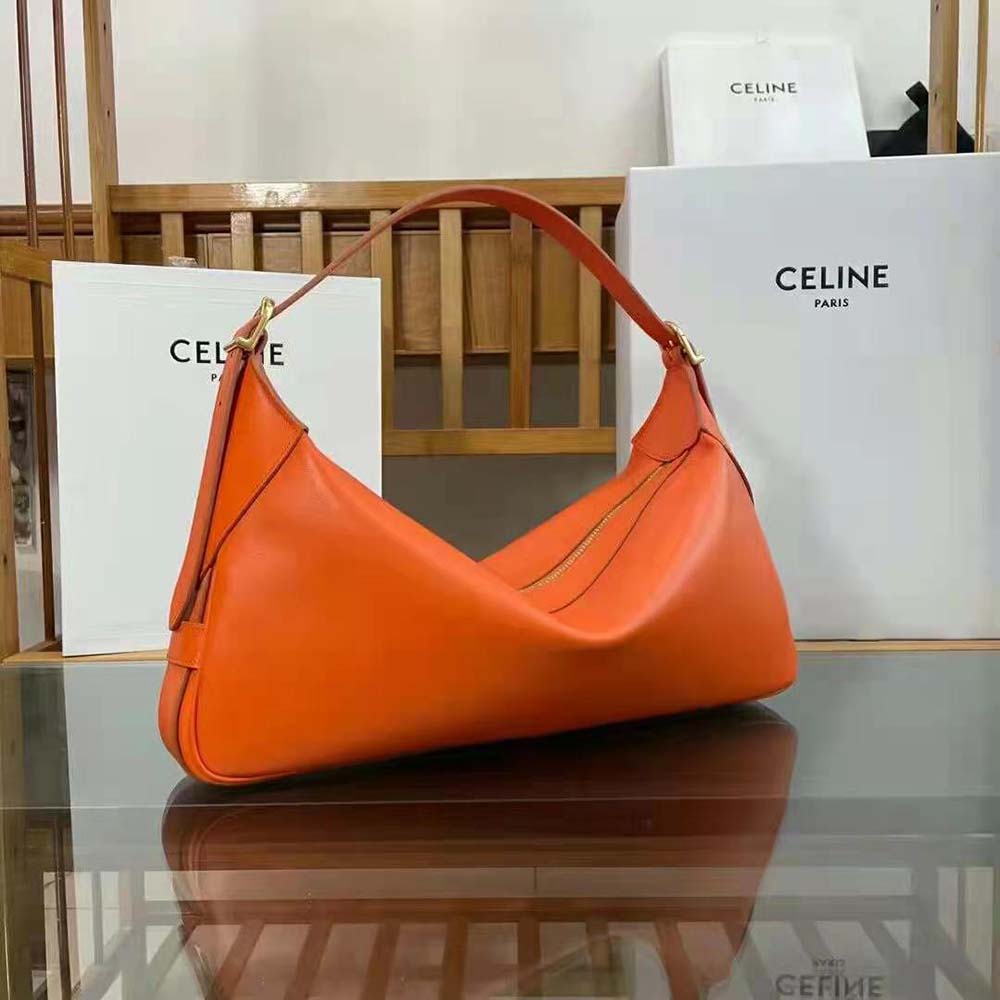 TÚI Celine Women Medium Romy in Supple Calfskin-Orange