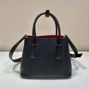 TÚI Prada Women Double Saffiano Leather Mini Bag-Black