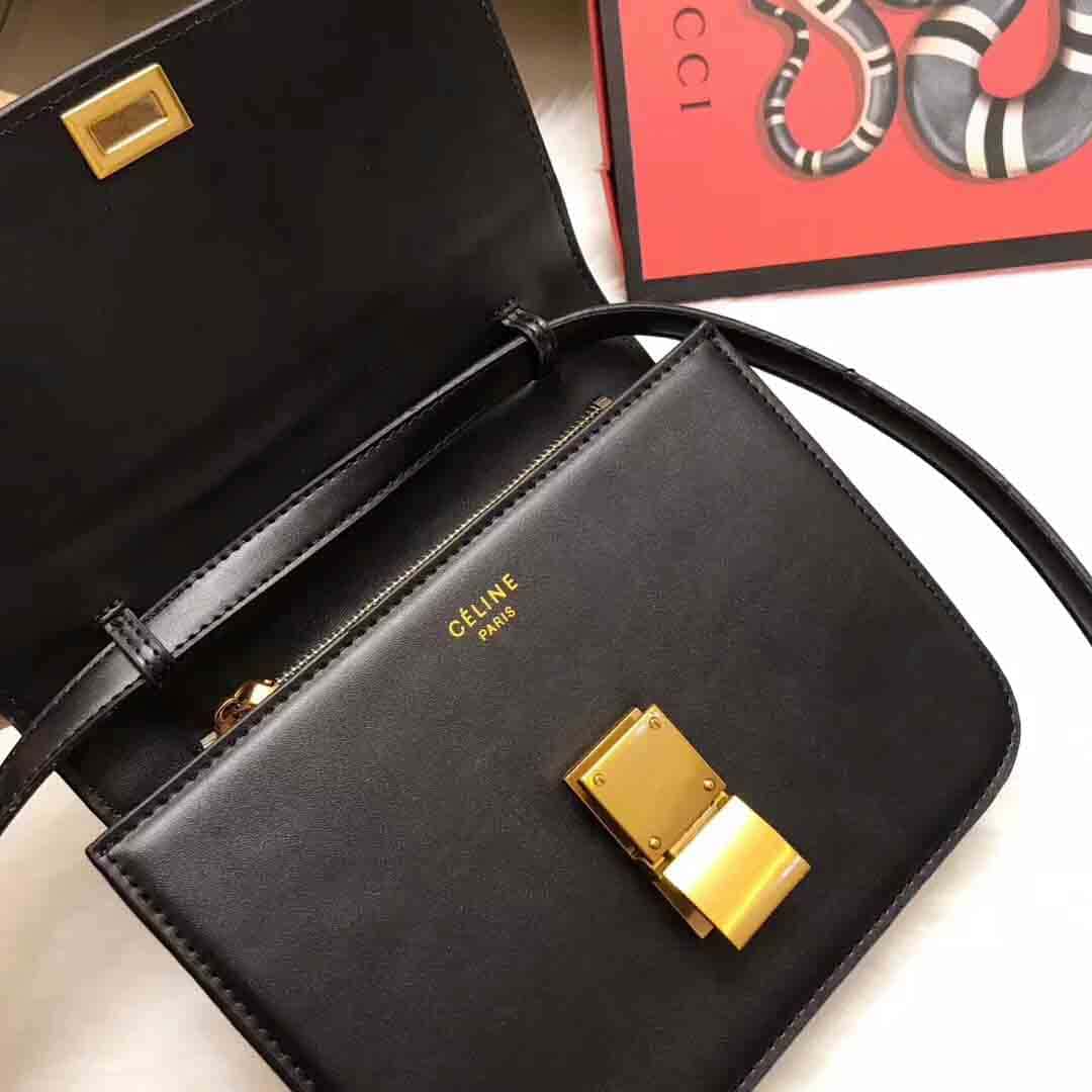 TÚI Celine Medium Classic Bag in Box Calfskin Leather-Black