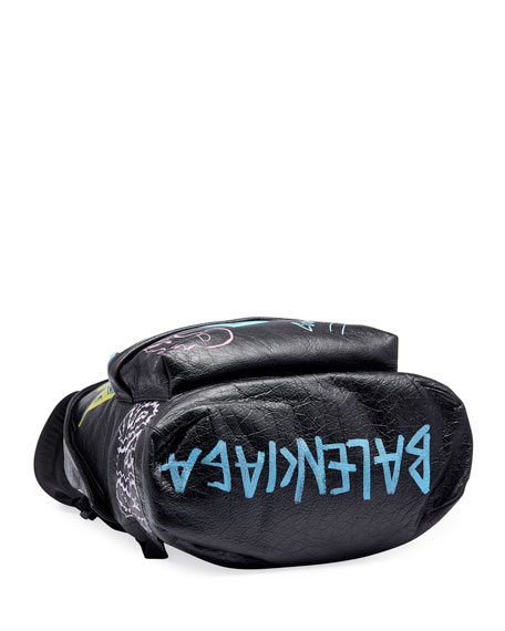 BALO Balenciaga Men's Graffiti Leather Backpack