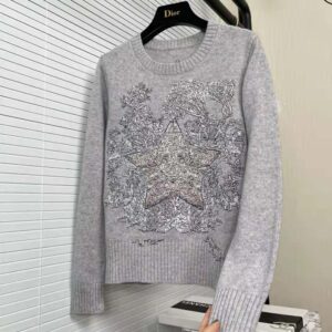 ÁO Dior Chez Moi Sweater Gray Cashmere