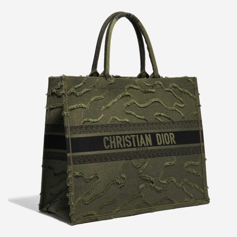 TÚI DIOR Book Tote Large Camouflage Embroidery Canvas Green