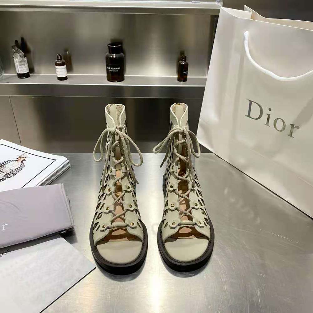 DÉP SANDAL DIOR D-Trap Sandal Beige Matte Calfskin in 3cm Heel