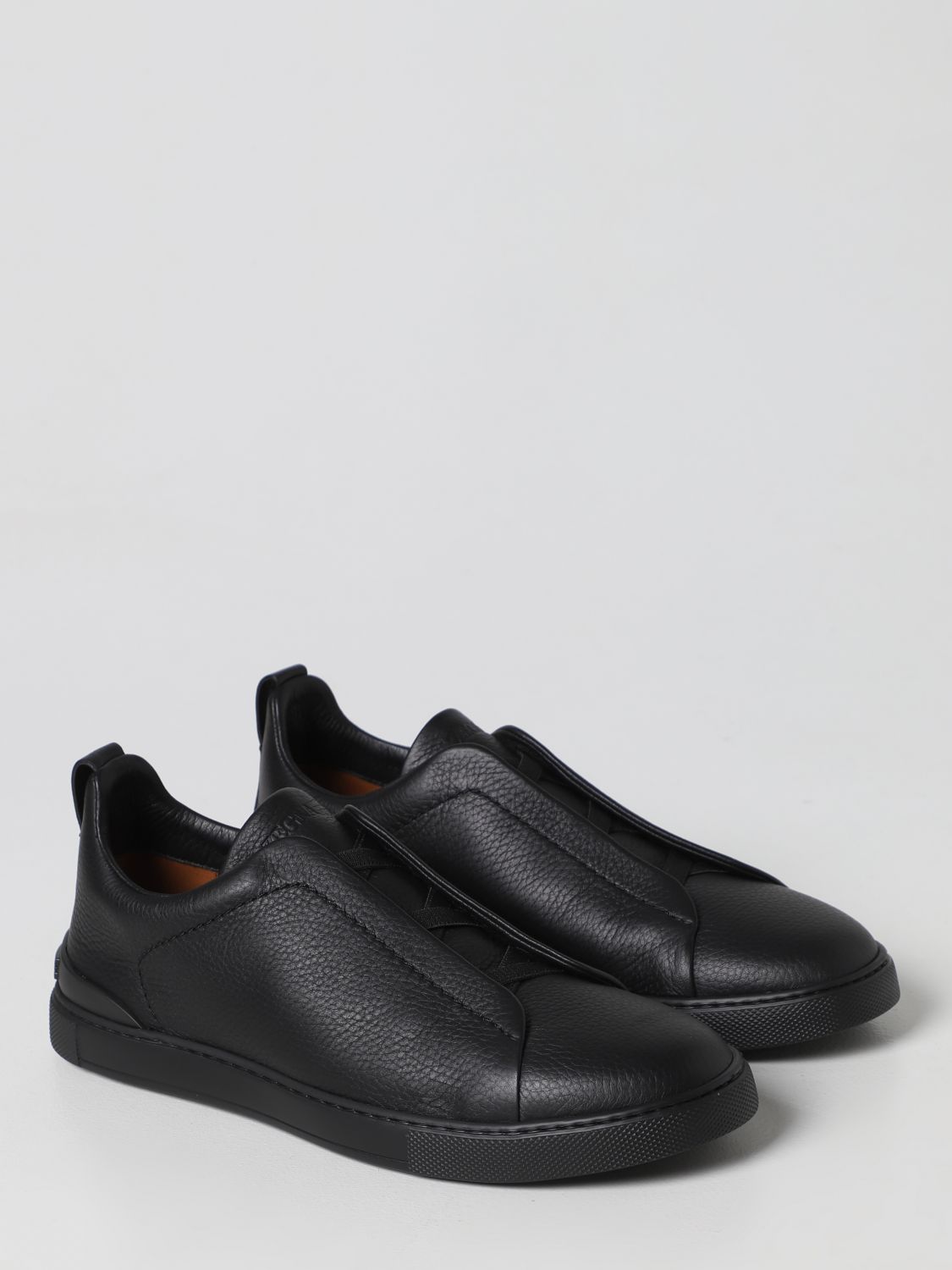 GIÀY ERMENEGILDO ZEGNA Triple Stitch low-top leather and fabric trainers
