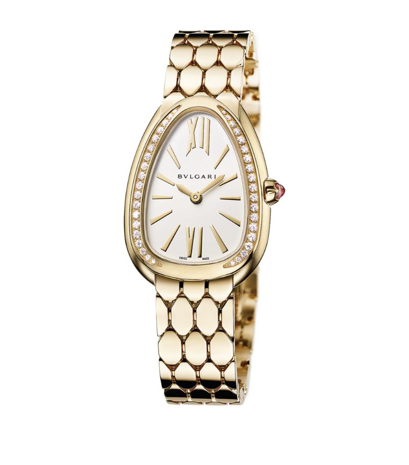 Đồng hồ BVLGARI  Yellow Gold and Diamond Serpenti Seduttori 33mm mặt số màu trắng
