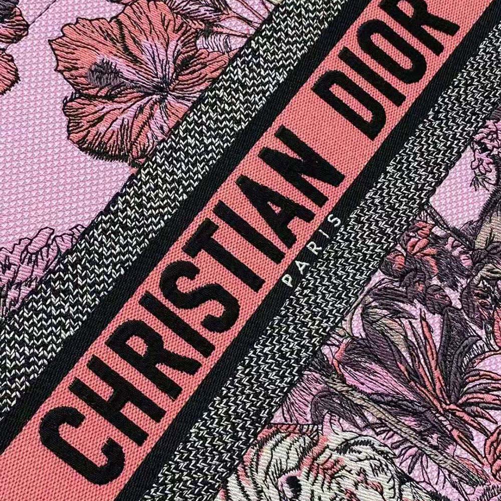 TÚI Dior Women Large Dior Book Tote Pink Multicolor Toile de Jouy Voyage Embroidery